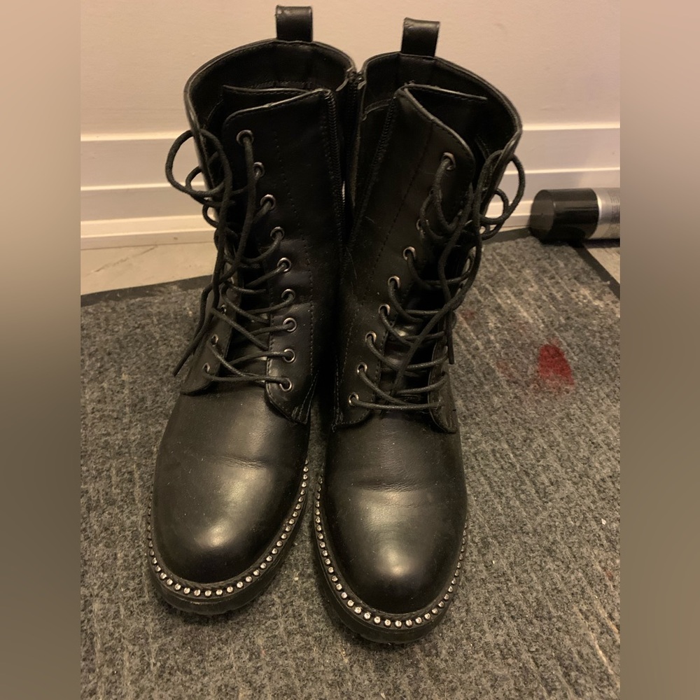 Steve Madden vegan leather boots w crystals